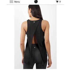 Yogalicious black overlapped tank top size large